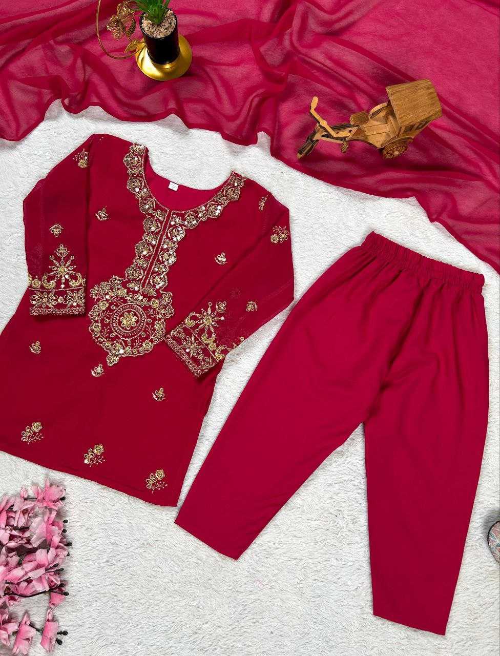 Ynf Faux Georgette KESH167 KAJAL Kids Wear Festive Collections Wholesale Kids Suit Embroidered Frock Ethnic Dresses For Kids Manufacturer- Kids Exports