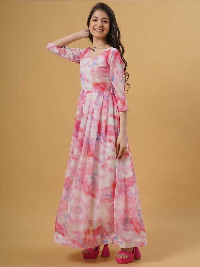 Ynf Georgette KESH334 kd Chiffon Kids Wear Wholesale Kids Gown Kids Frocks Kids Designer Frock Manufacturer- Kids Exports