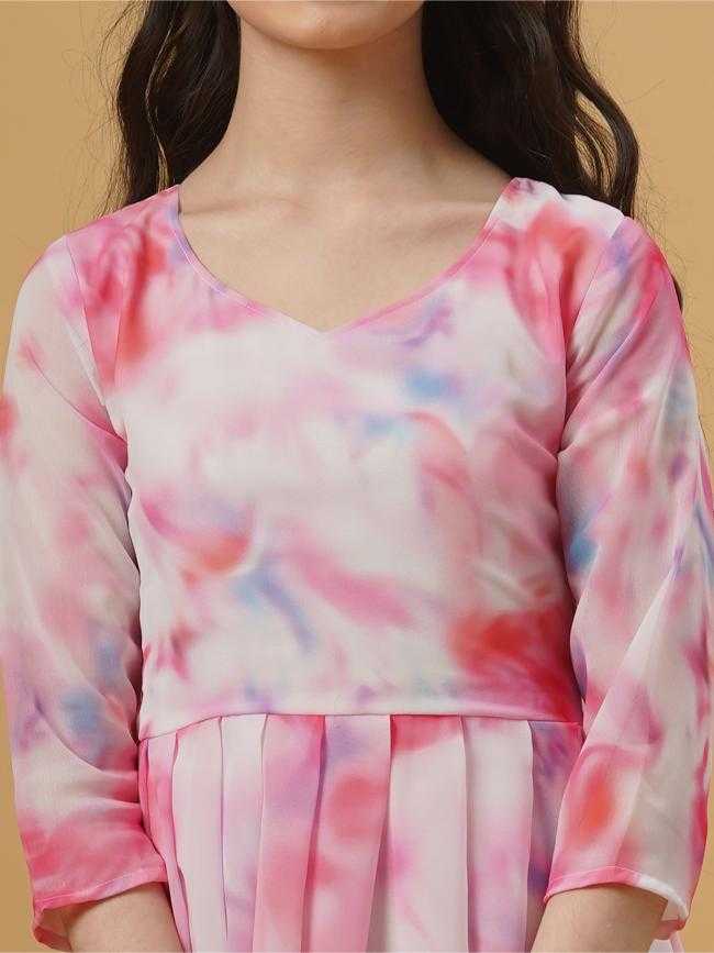 Ynf Georgette KESH334 kd Chiffon Kids Wear Wholesale Kids Gown Kids Frocks Kids Designer Frock Manufacturer- Kids Exports