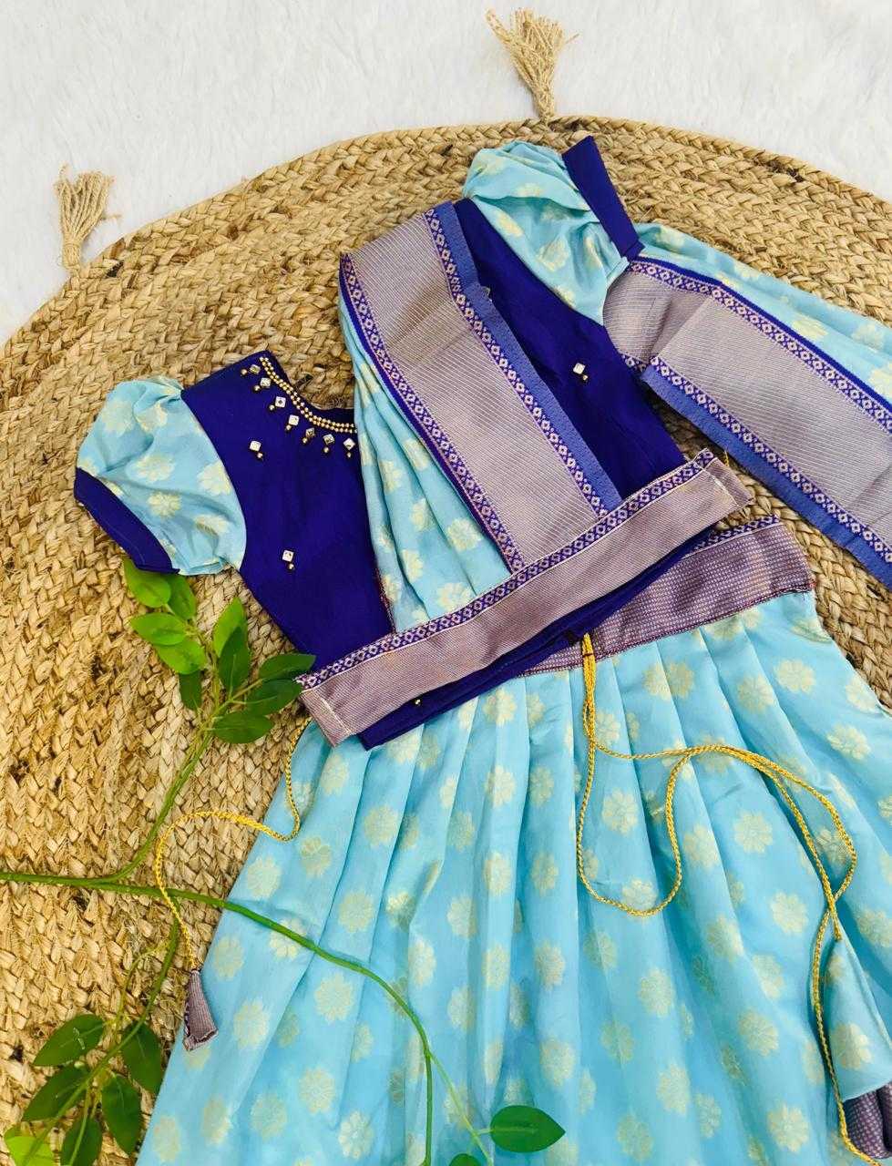 Ynf Kanjivaram Silk RIN235 PRATISHTHA Kids Wear Festive Collections Wholesale Kids Lehenga Choli Kids Festive Wear Baby Girl Lehenga Manufacturer- Kids Exports