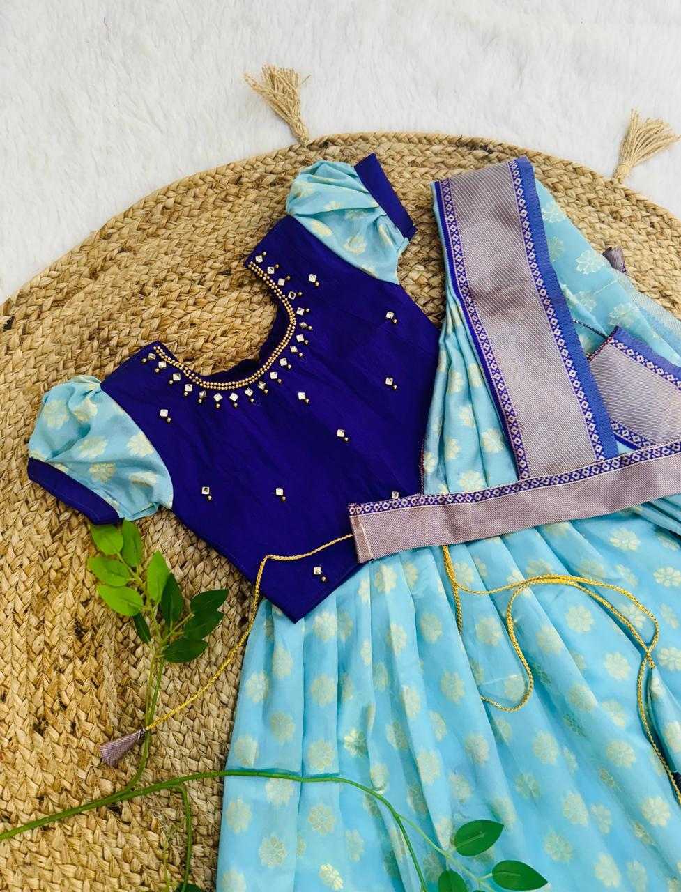 Ynf Kanjivaram Silk RIN235 PRATISHTHA Kids Wear Festive Collections Wholesale Kids Lehenga Choli Kids Festive Wear Baby Girl Lehenga Manufacturer- Kids Exports
