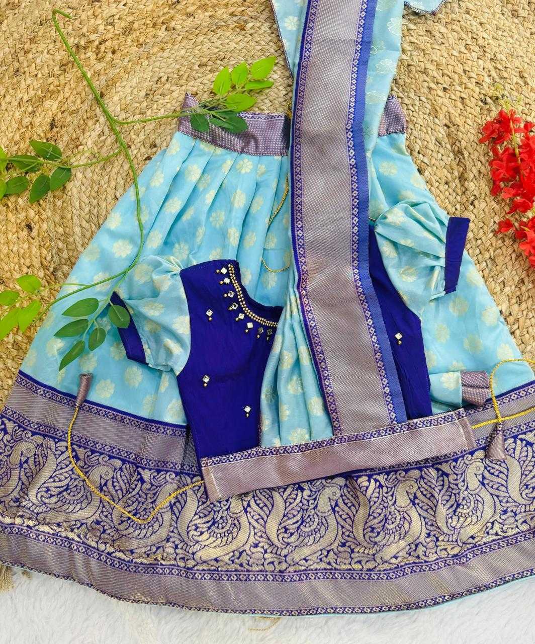 Ynf Kanjivaram Silk RIN235 PRATISHTHA Kids Wear Festive Collections Wholesale Kids Lehenga Choli Kids Festive Wear Baby Girl Lehenga Manufacturer- Kids Exports