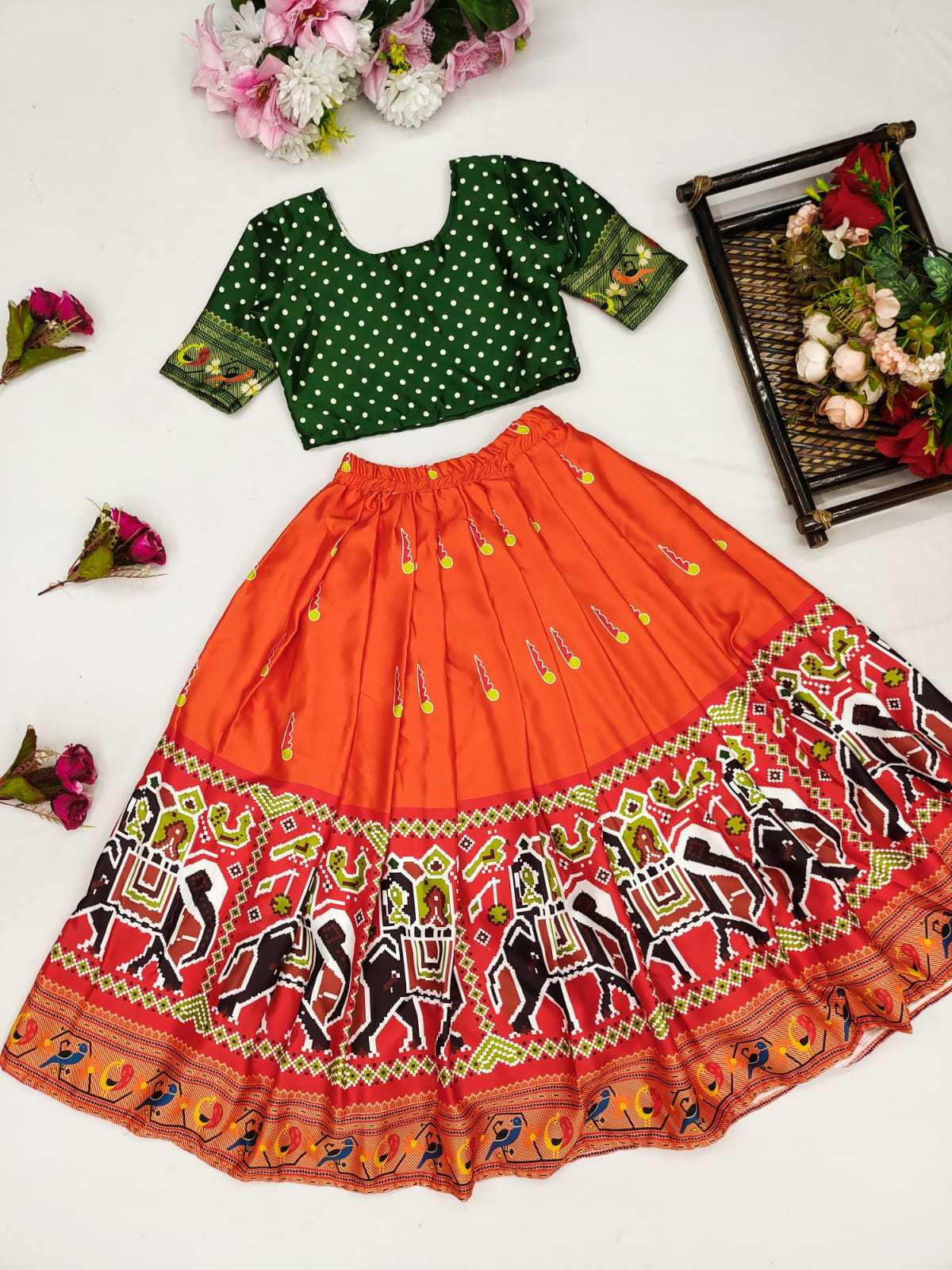 Ynf Muslin Cotton KESH554 KAYA Kids Wear Wholesale Kids Lehenga Kids Traditional Outfits Kids Navratri Outfits Manufacturer- Kids Exports