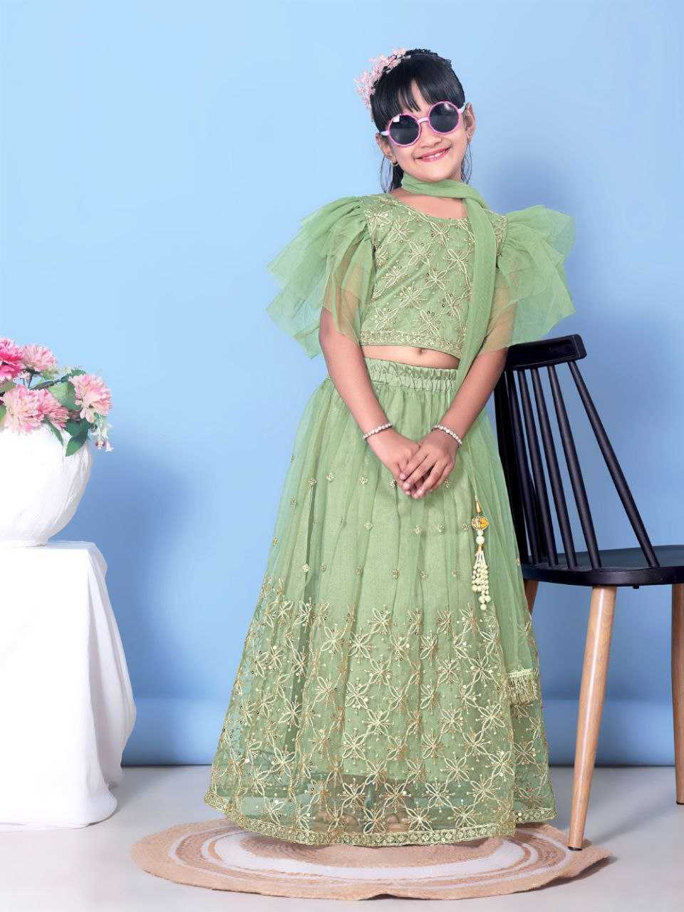 Ynf Net KESH461 189 Kids Wear Festive Collections Wholesale Kids Lehenga Choli Kids Festive Wear Kids Wedding Outfits Manufacturer- Kids Exports