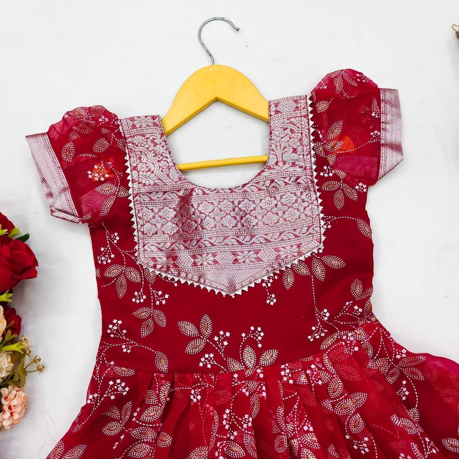 Ynf Organza RIN235 1017 Kids Wear Wholesale Kids Frocks Embroidered Frock Kids Designer Frock Manufacturer- Kids Exports