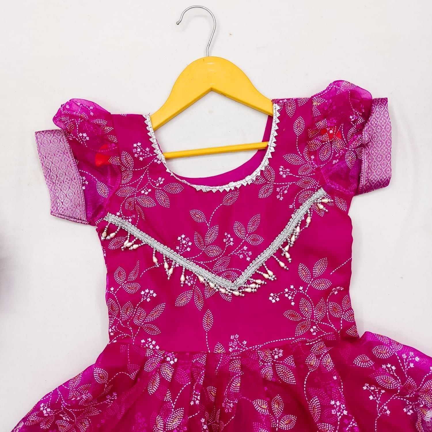 Ynf Organza RIN235 1017 Kids Wear Wholesale Kids Frocks Embroidered Frock Kids Designer Frock Manufacturer- Kids Exports