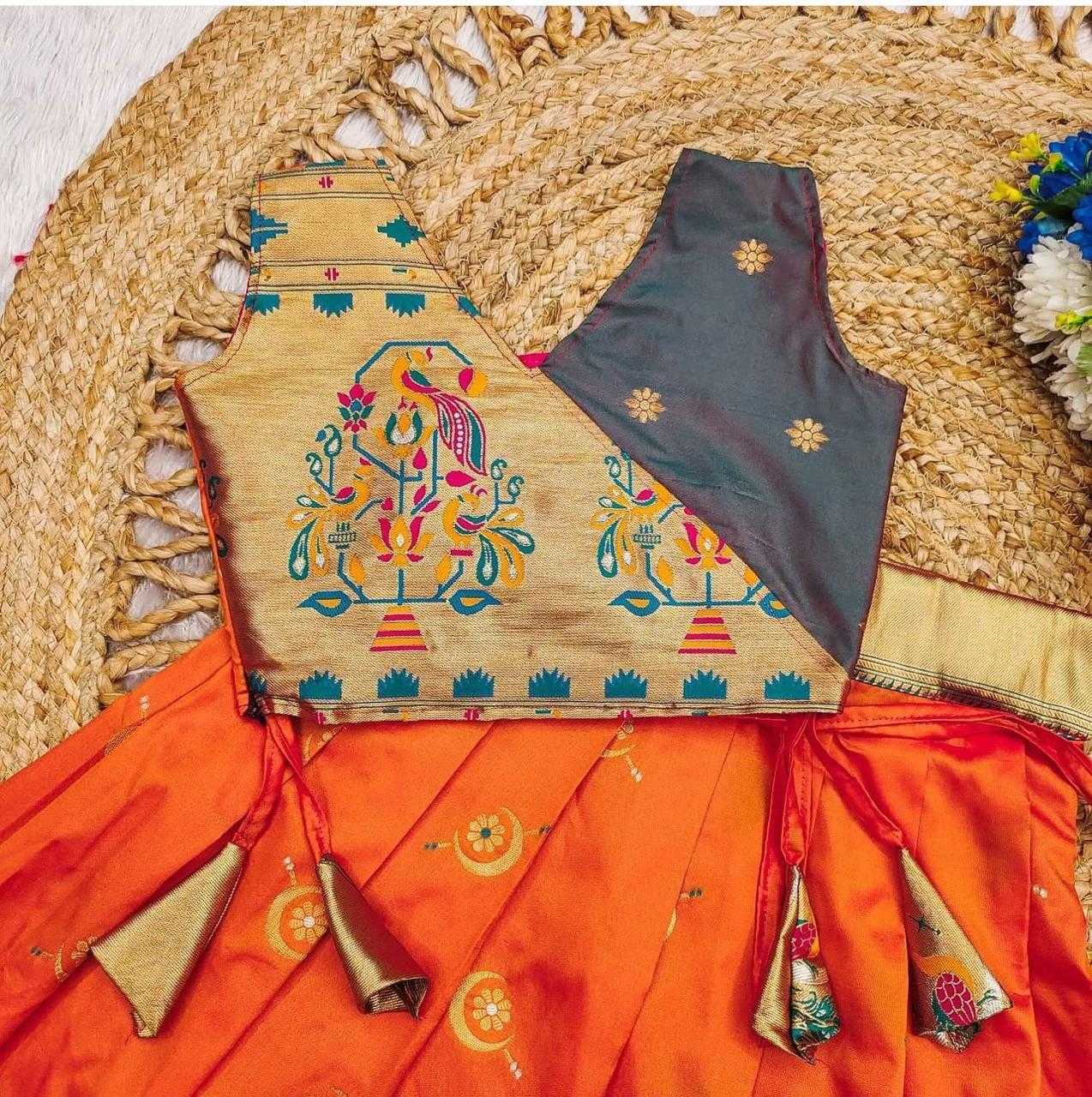 Ynf Paithani Silk RIN235 paithani Kids Wear Festive Collections Wholesale Kids Lehenga Choli Kids Festive Wear Baby Girl Lehenga Manufacturer- Kids Exports