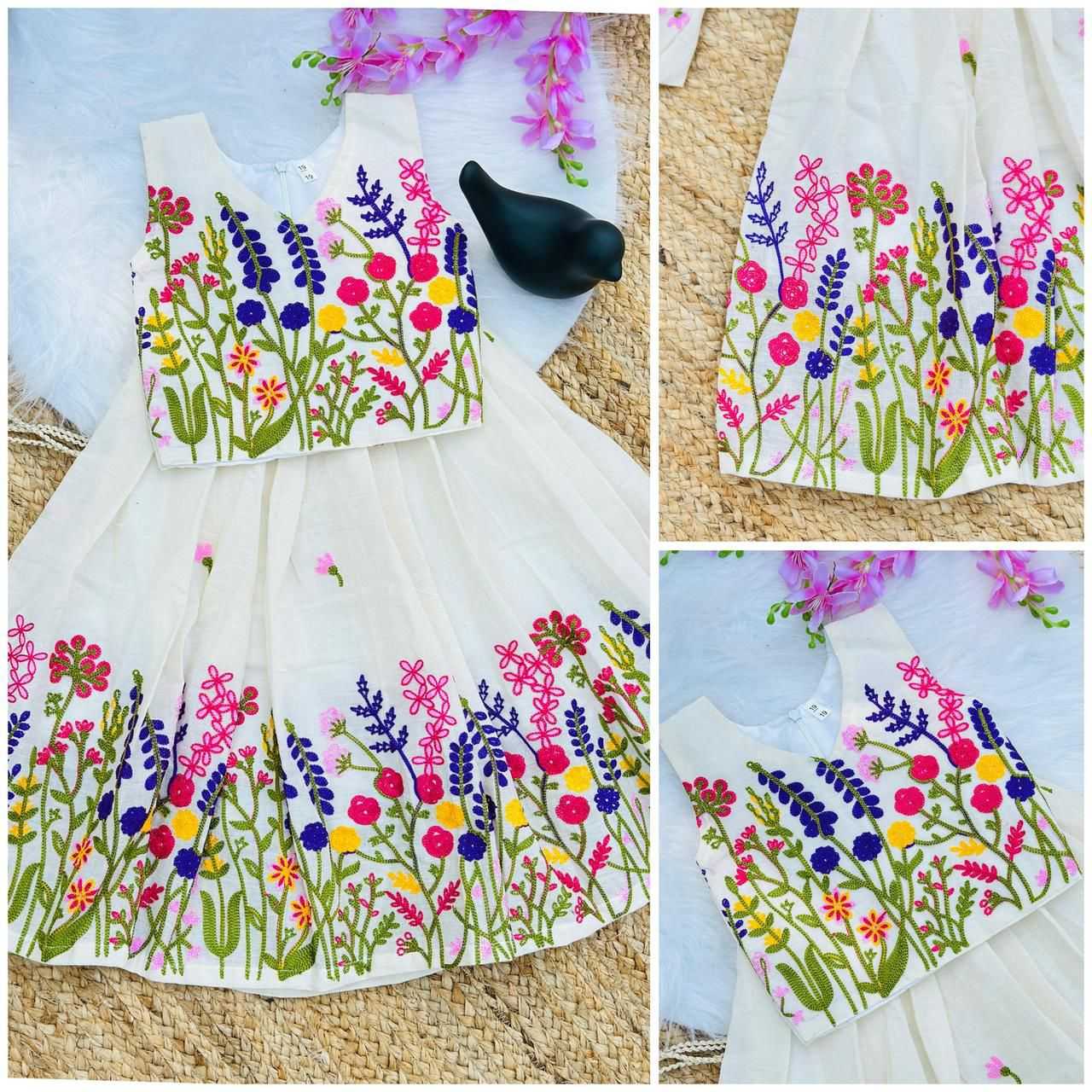 Ynf Pure Cotton RIN235 COTTONSKIRT Kids Wear Festive Collections Wholesale Ethnic Dresses For Kids Kids Festive Wear Kids Party Wear Ethnic Manufacturer- Kids Exports