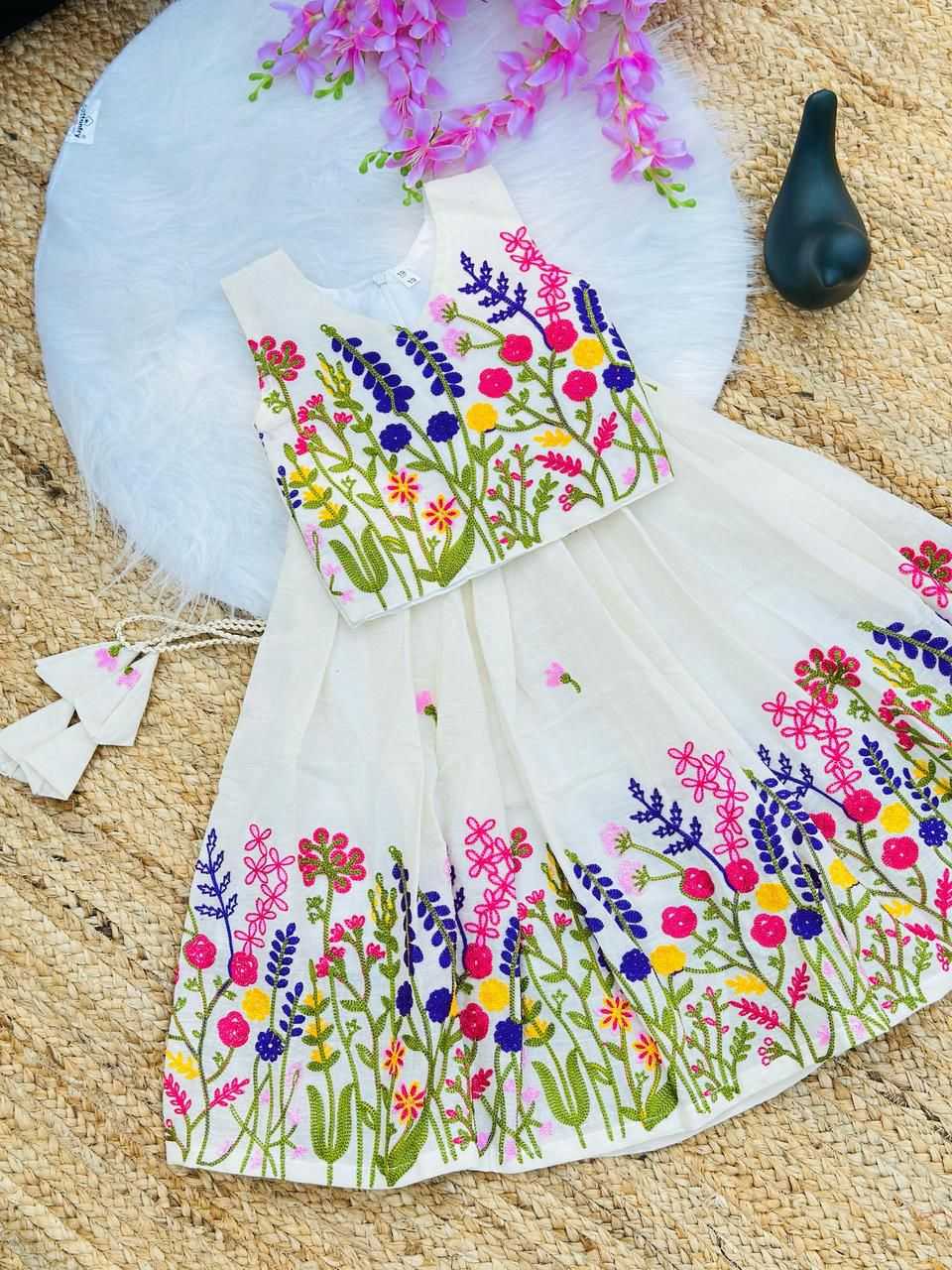 Ynf Pure Cotton RIN235 COTTONSKIRT Kids Wear Festive Collections Wholesale Ethnic Dresses For Kids Kids Festive Wear Kids Party Wear Ethnic Manufacturer- Kids Exports