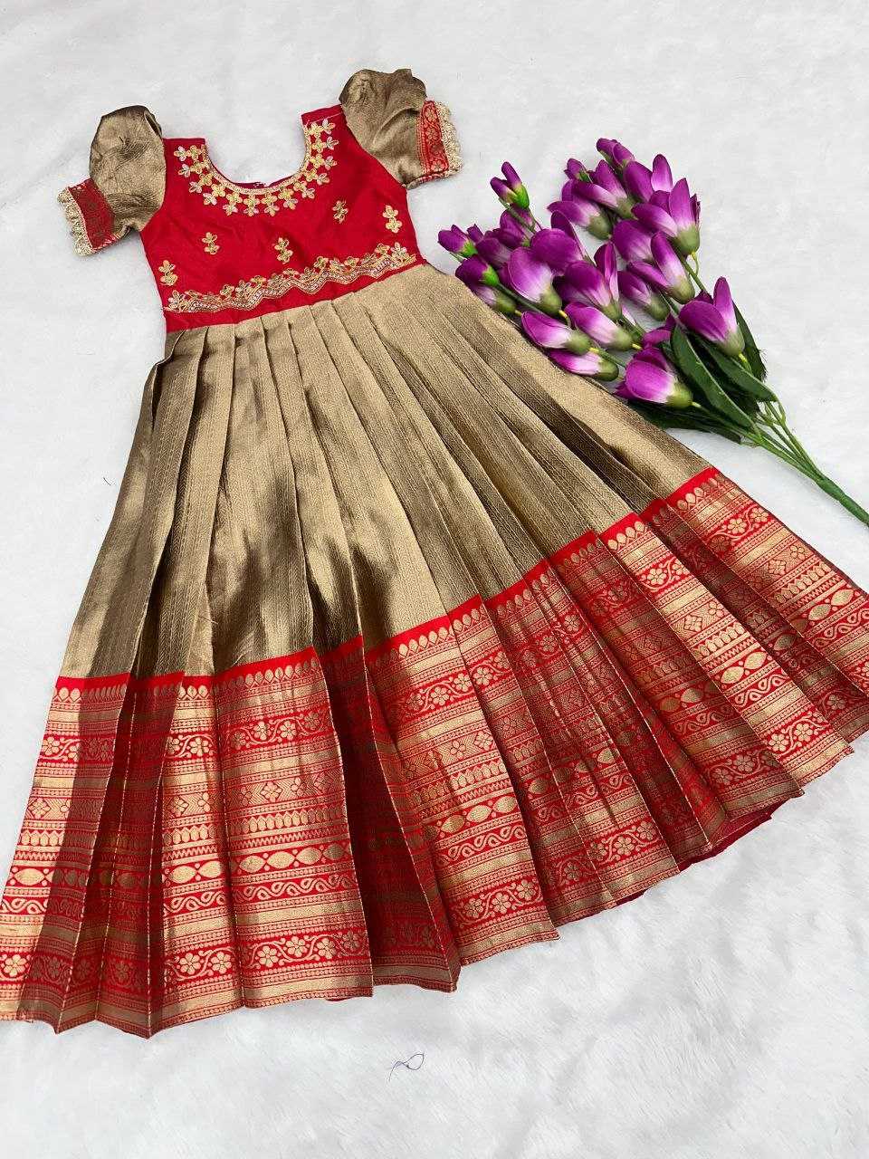 Ynf Silk RIN161 MANYA Kids Wear Wholesale Kids Gown Kids Frocks Girls Frock Manufacturer- Kids Exports