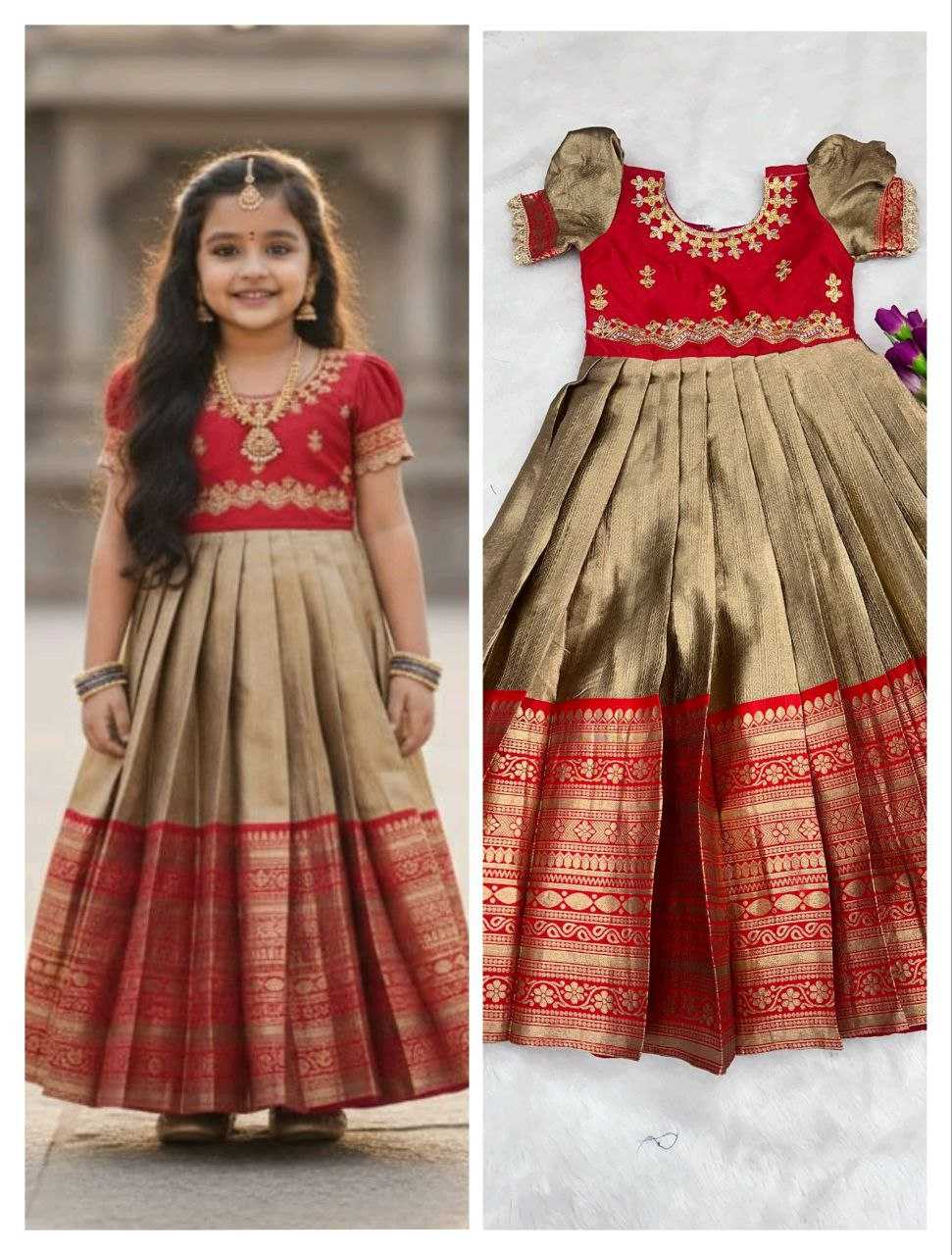 Ynf Silk RIN161 MANYA Kids Wear Wholesale Kids Gown Kids Frocks Girls Frock Manufacturer- Kids Exports