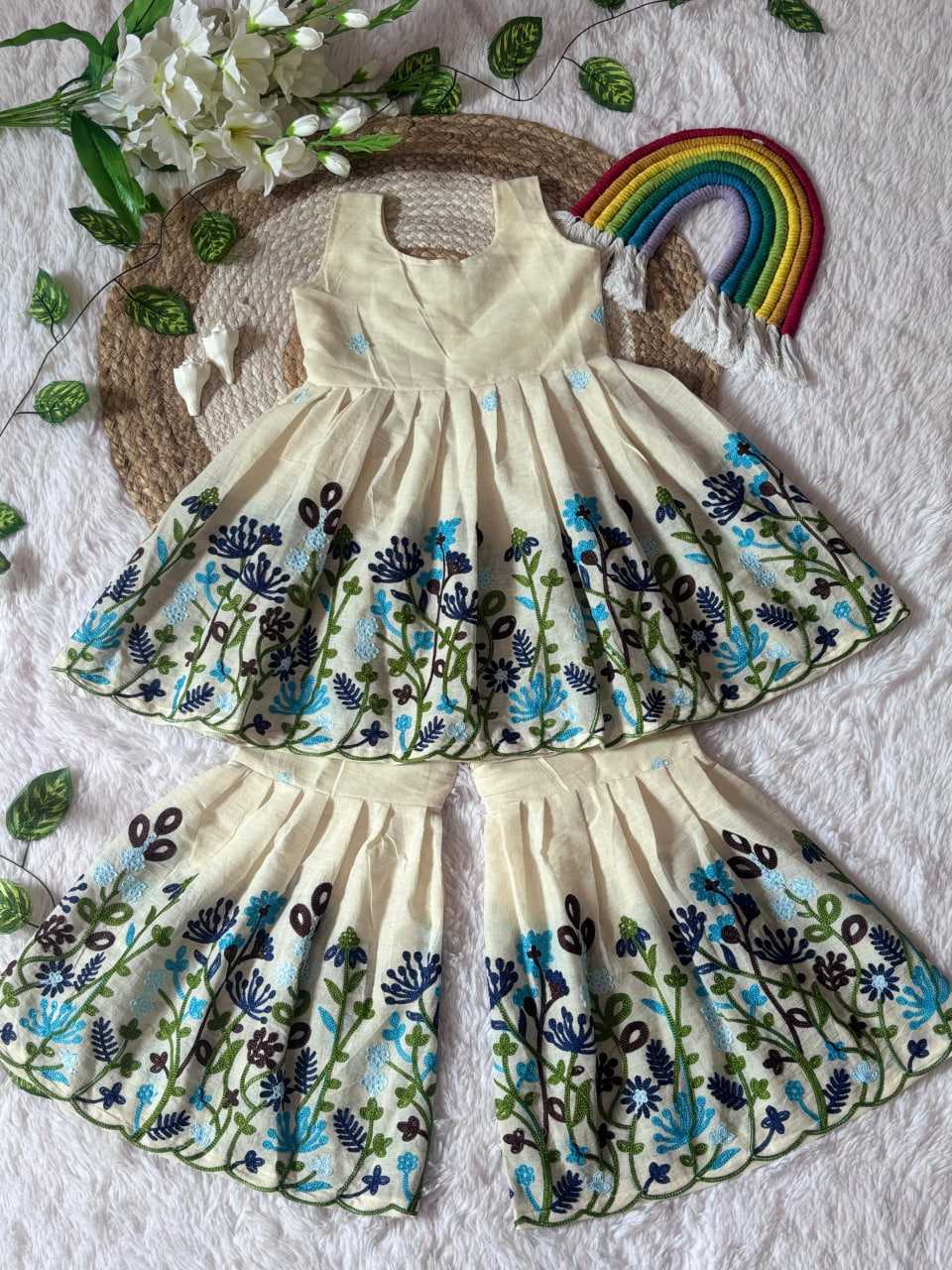 Ynf Soft Cotton RIN235 BHAVYA Kids Wear Festive Collections Wholesale Kids Sharara Girls Cotton Frocks Kids Festive Wear Manufacturer- Kids Exports