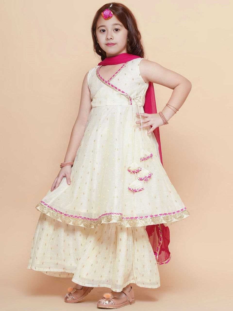 Ynf Chanderi Silk KESH461 167 Kids Wear Wholesale Kids Sharara Girls Kurti Kids Party Wear Ethnic Manufacturer- Kids Exports