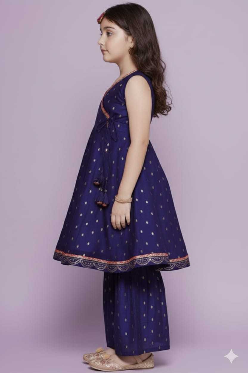 Ynf Chanderi Silk KESH642 08 Kids Wear Wholesale Kids Sharara Kids Traditional Outfits Kids Wedding Outfits Manufacturer- Kids Exports