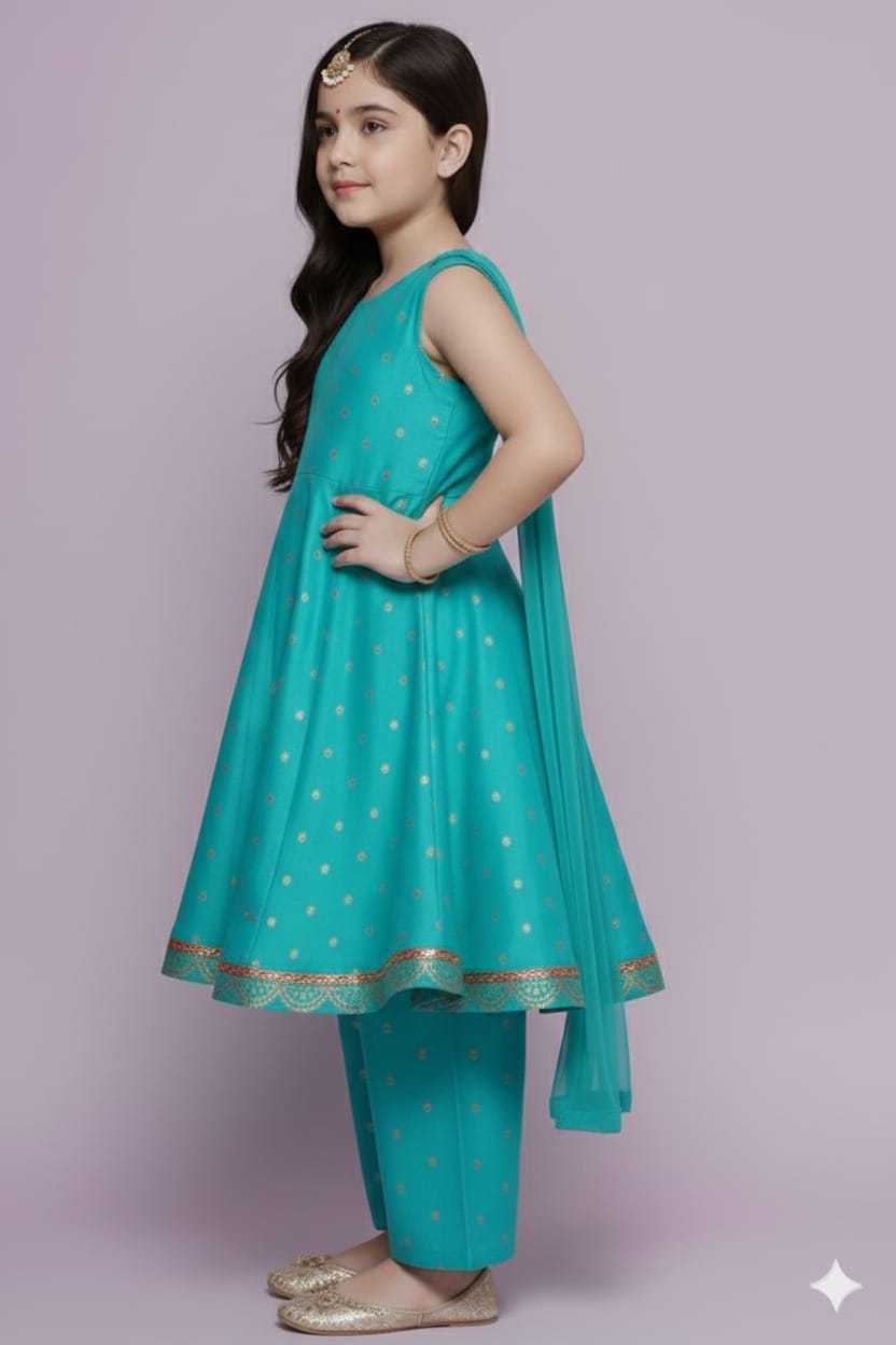 Ynf Chanderi Silk KESH642 08 Kids Wear Wholesale Kids Sharara Kids Traditional Outfits Kids Wedding Outfits Manufacturer- Kids Exports