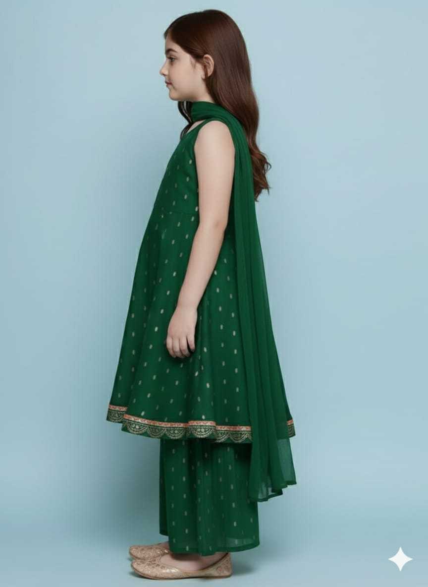 Ynf Chanderi Silk KESH642 08 Kids Wear Wholesale Kids Sharara Kids Traditional Outfits Kids Wedding Outfits Manufacturer- Kids Exports