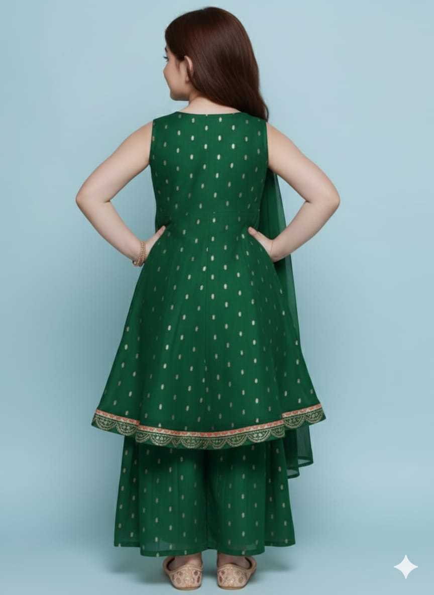 Ynf Chanderi Silk KESH642 08 Kids Wear Wholesale Kids Sharara Kids Traditional Outfits Kids Wedding Outfits Manufacturer- Kids Exports