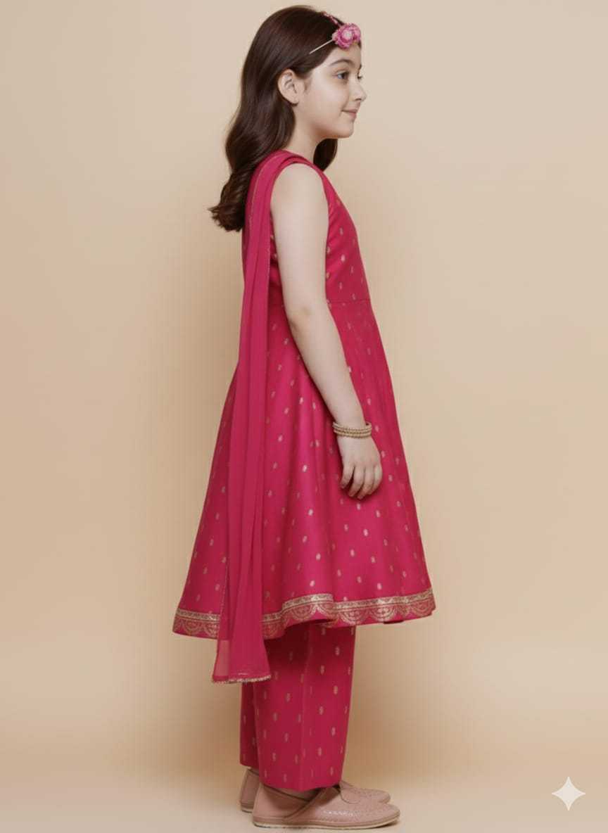 Ynf Chanderi Silk KESH642 08 Kids Wear Wholesale Kids Sharara Kids Traditional Outfits Kids Wedding Outfits Manufacturer- Kids Exports