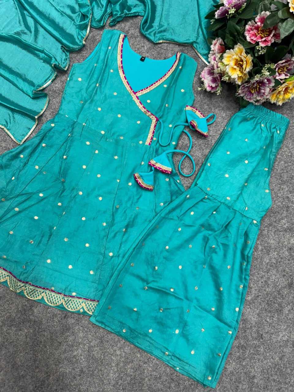 Ynf Chanderi Silk KESH642 08 Kids Wear Wholesale Kids Sharara Kids Traditional Outfits Kids Wedding Outfits Manufacturer- Kids Exports