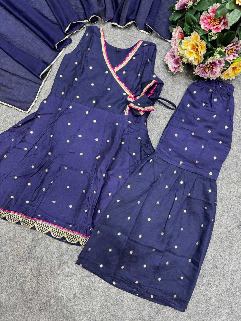 Ynf Chanderi Silk KESH642 08 Kids Wear Wholesale Kids Sharara Kids Traditional Outfits Kids Wedding Outfits Manufacturer- Kids Exports