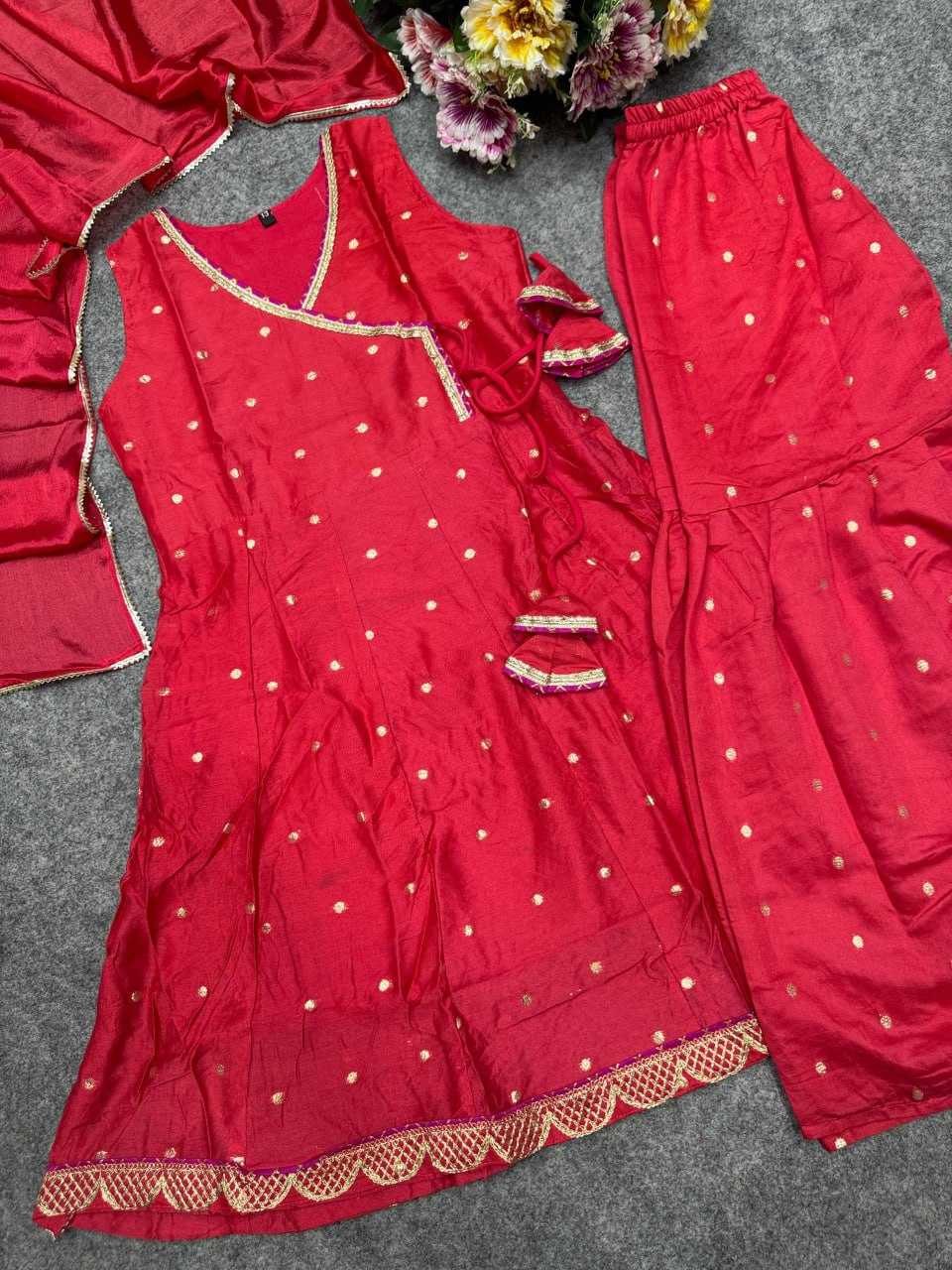 Ynf Chanderi Silk KESH642 08 Kids Wear Wholesale Kids Sharara Kids Traditional Outfits Kids Wedding Outfits Manufacturer- Kids Exports