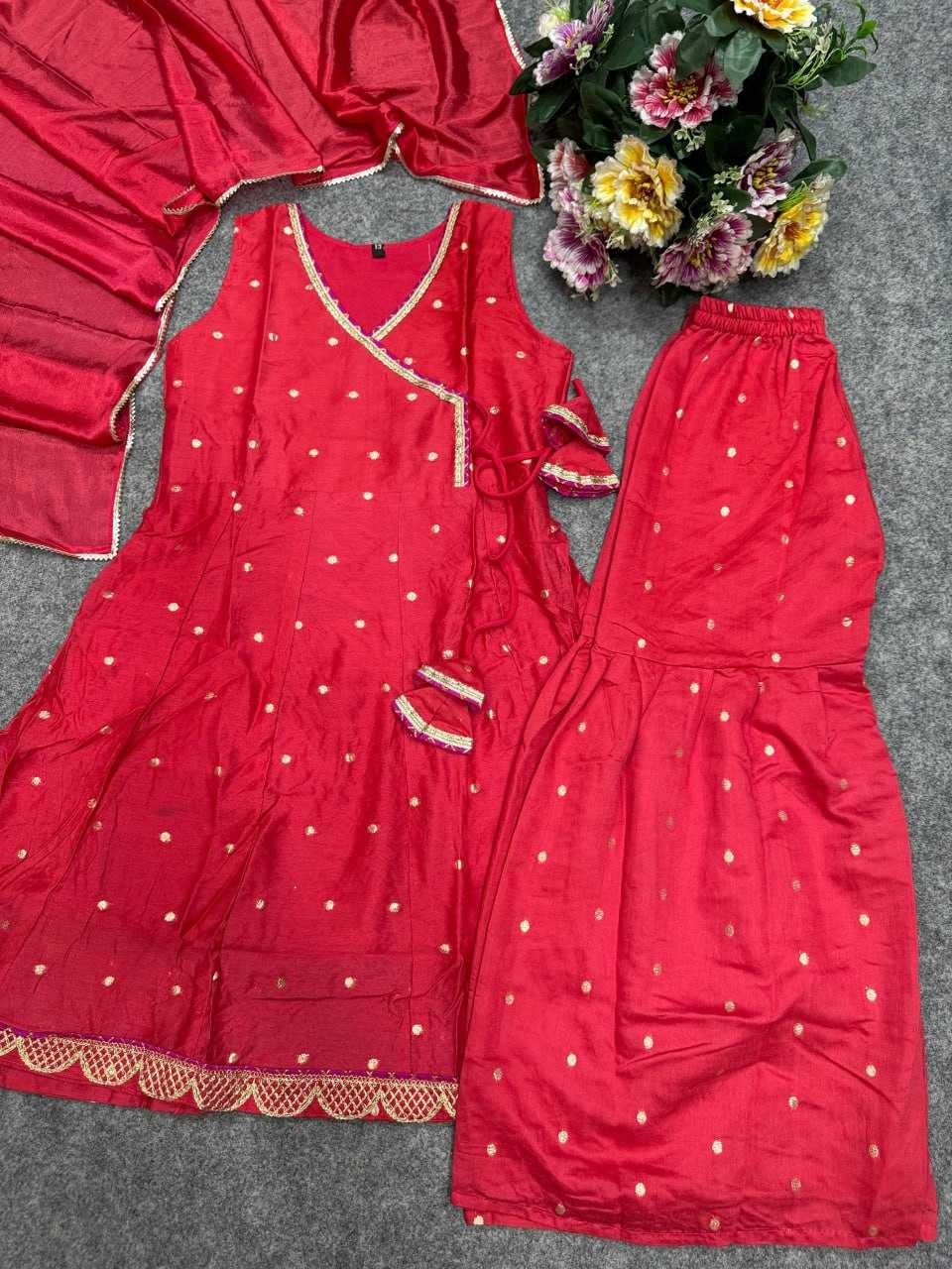 Ynf Chanderi Silk KESH642 08 Kids Wear Wholesale Kids Sharara Kids Traditional Outfits Kids Wedding Outfits Manufacturer- Kids Exports