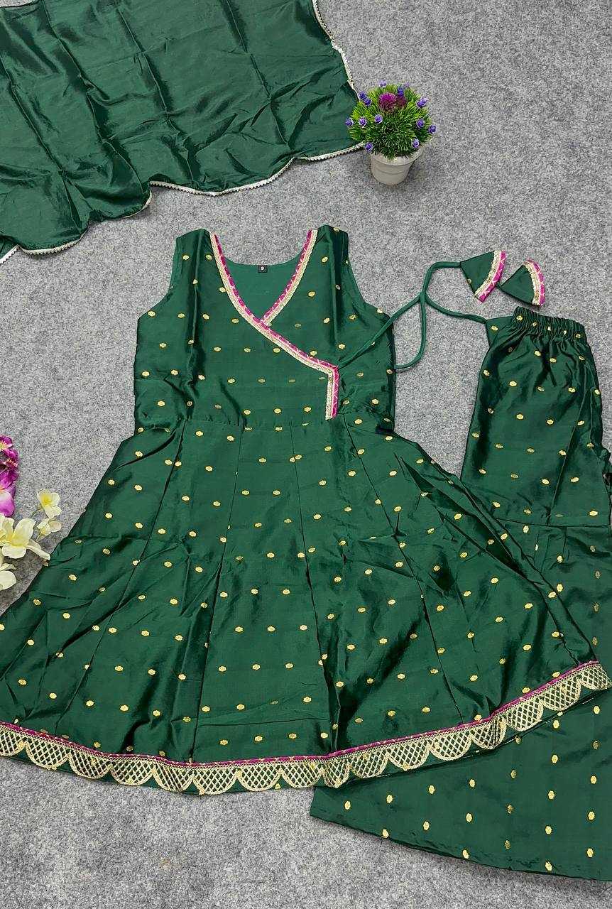 Ynf Chanderi Silk KESH642 08 Kids Wear Wholesale Kids Sharara Kids Traditional Outfits Kids Wedding Outfits Manufacturer- Kids Exports