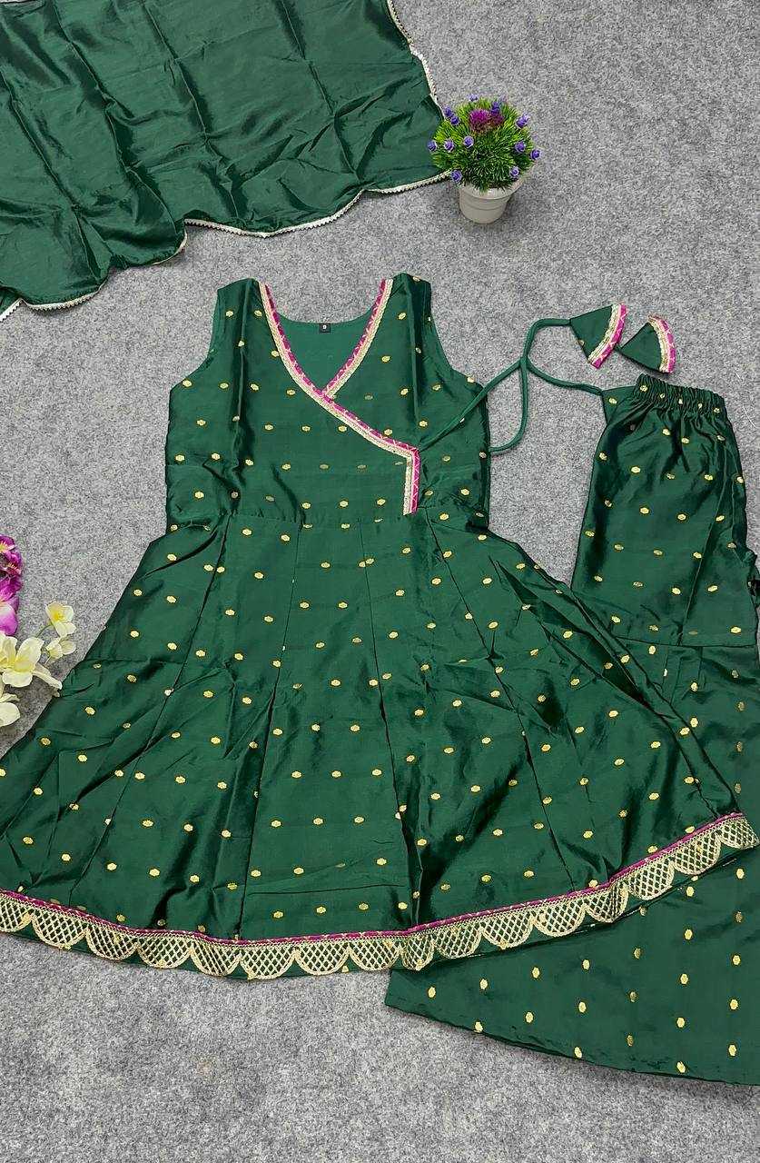 Ynf Chanderi Silk KESH642 08 Kids Wear Wholesale Kids Sharara Kids Traditional Outfits Kids Wedding Outfits Manufacturer- Kids Exports