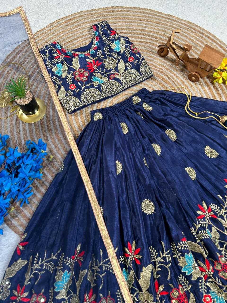 Ynf Chinon KESH167 ZARINA Kids Wear Wholesale Kids Lehenga Embroidered Frock Kids Designer Frock Manufacturer- Kids Exports