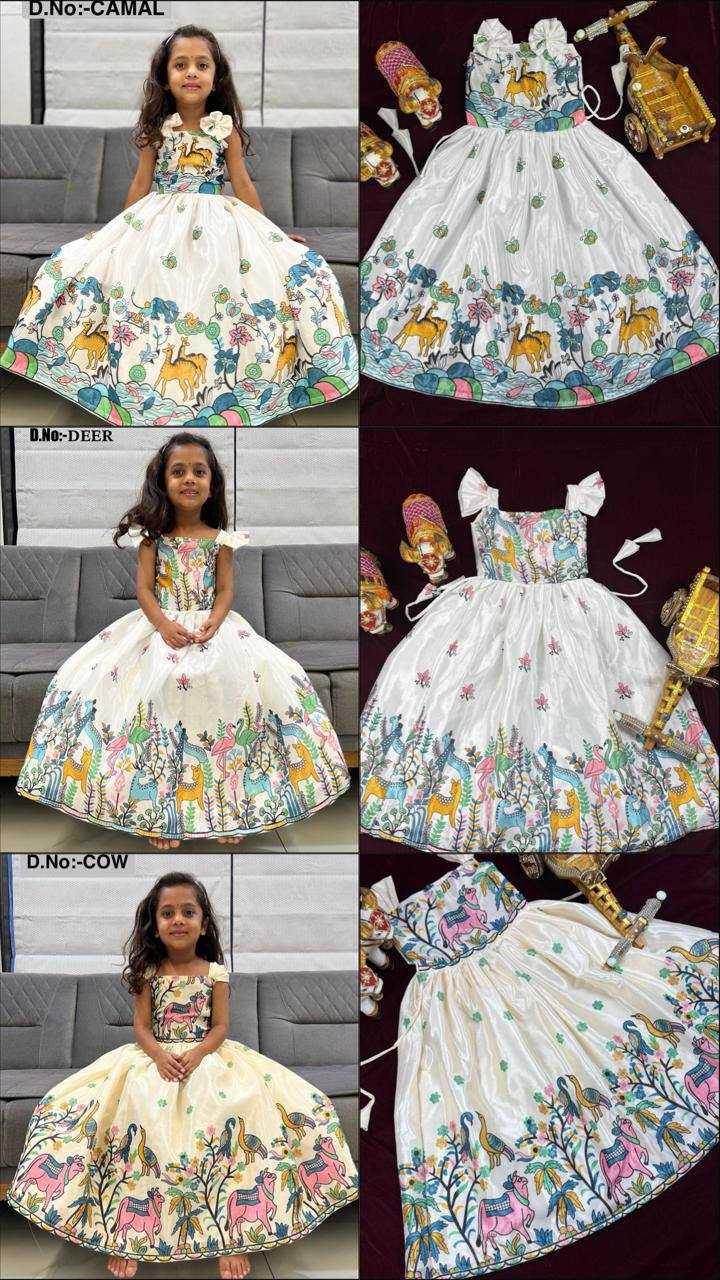 Ynf Chinon KESH642 046 Kids Wear Wholesale Kids Gown Ethnic Dresses For Kids Kids Ethnic Gowns Manufacturer- Kids Exports