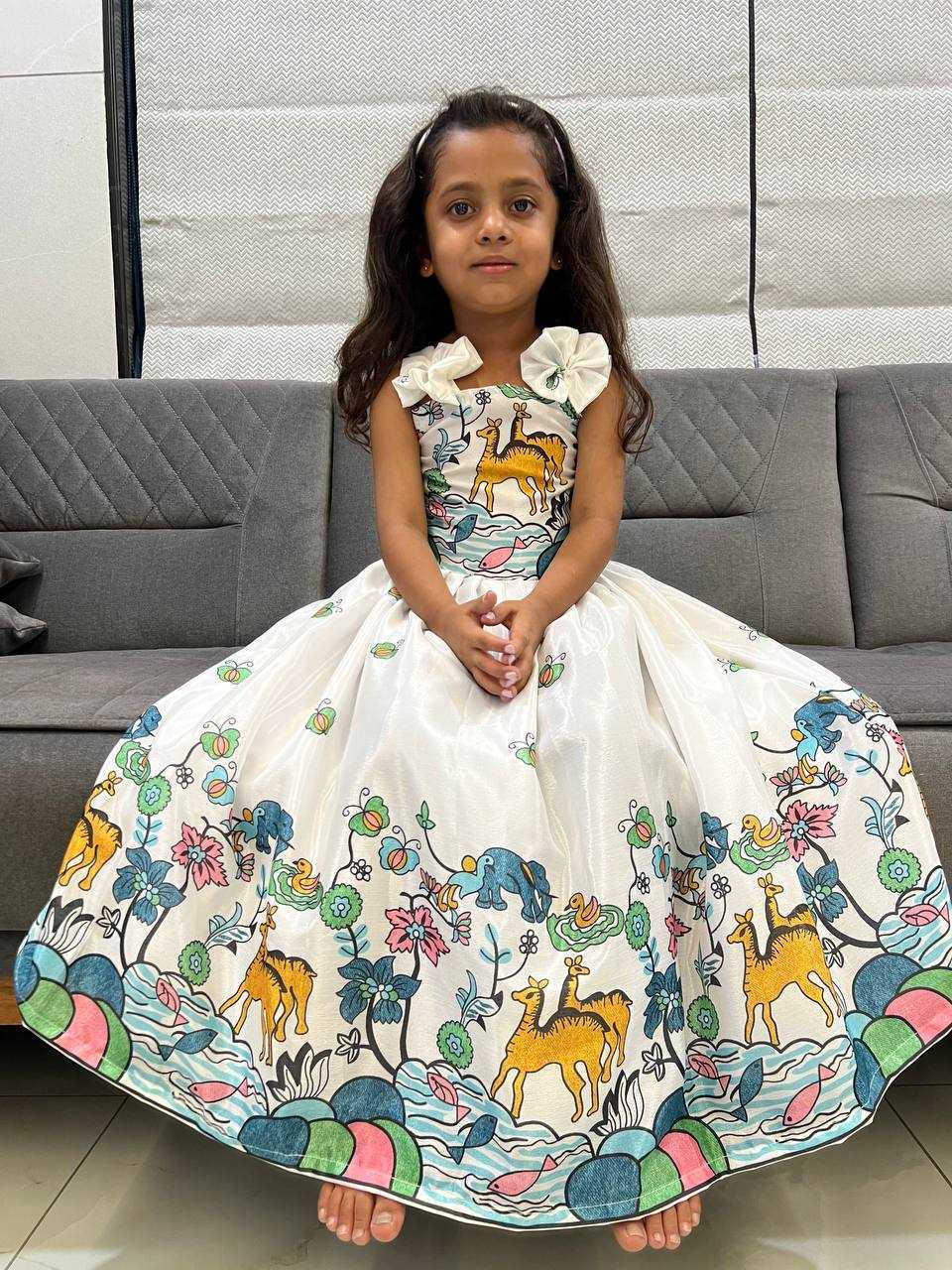 Ynf Chinon KESH642 046 Kids Wear Wholesale Kids Gown Ethnic Dresses For Kids Kids Ethnic Gowns Manufacturer- Kids Exports