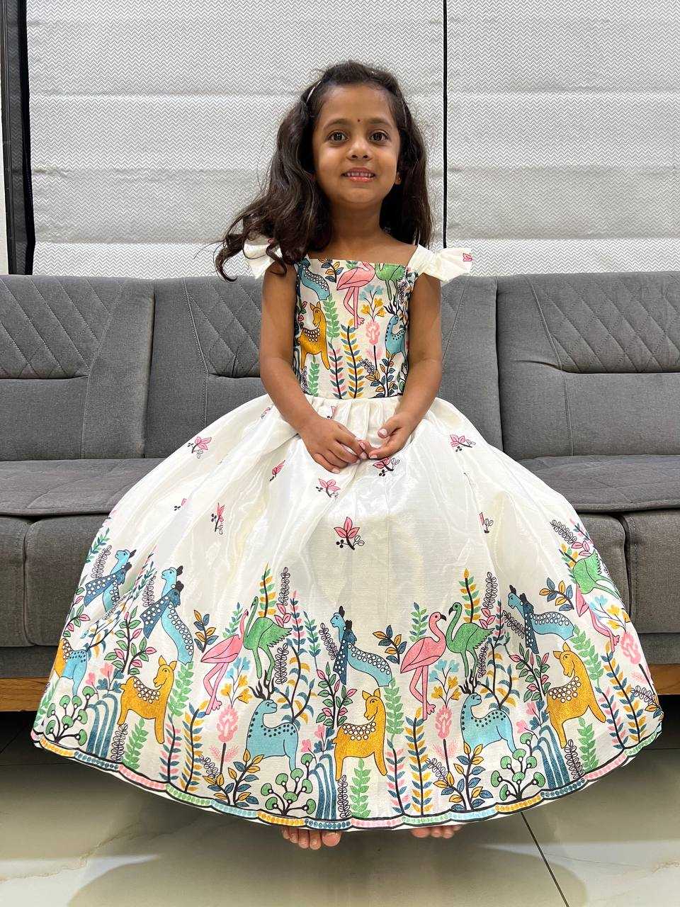 Ynf Chinon KESH642 046 Kids Wear Wholesale Kids Gown Ethnic Dresses For Kids Kids Ethnic Gowns Manufacturer- Kids Exports