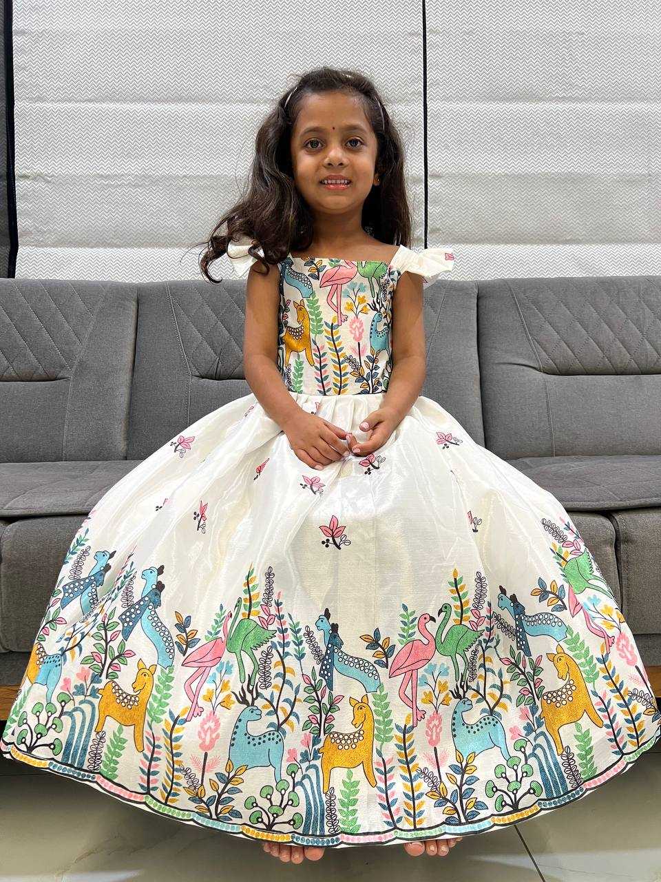 Ynf Chinon KESH642 046 Kids Wear Wholesale Kids Gown Ethnic Dresses For Kids Kids Ethnic Gowns Manufacturer- Kids Exports