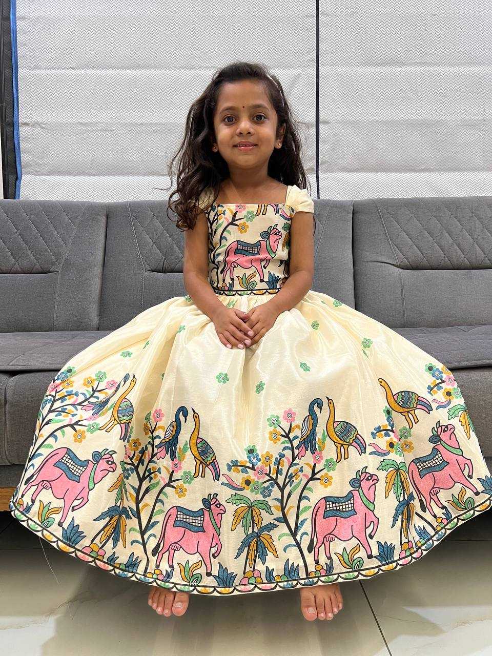 Ynf Chinon KESH642 046 Kids Wear Wholesale Kids Gown Ethnic Dresses For Kids Kids Ethnic Gowns Manufacturer- Kids Exports