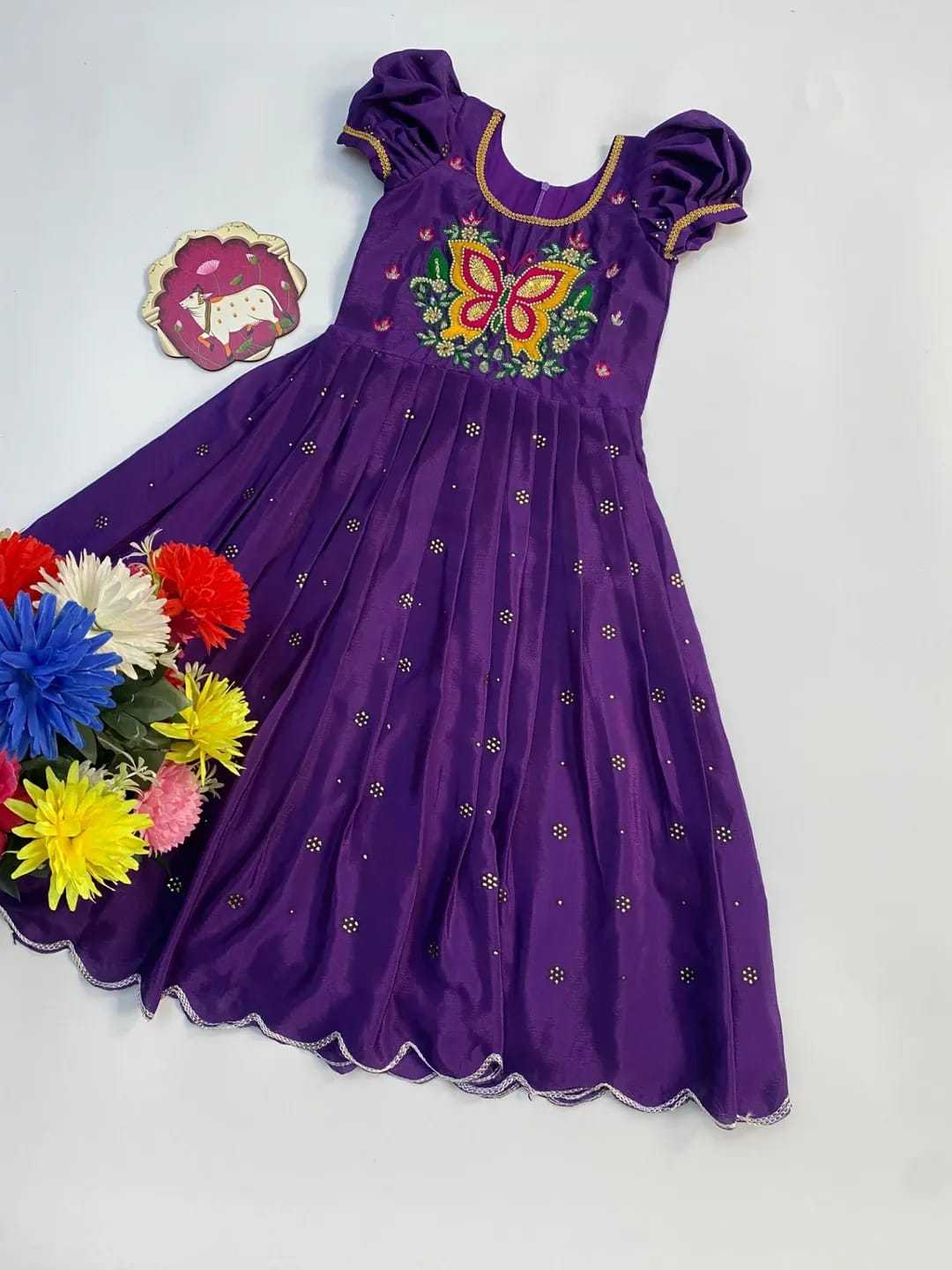 Ynf Chinon RIN235 BHUMIKA Kids Wear Wholesale Kids Gown Girls Frock Kids Festive Wear Manufacturer- Kids Exports