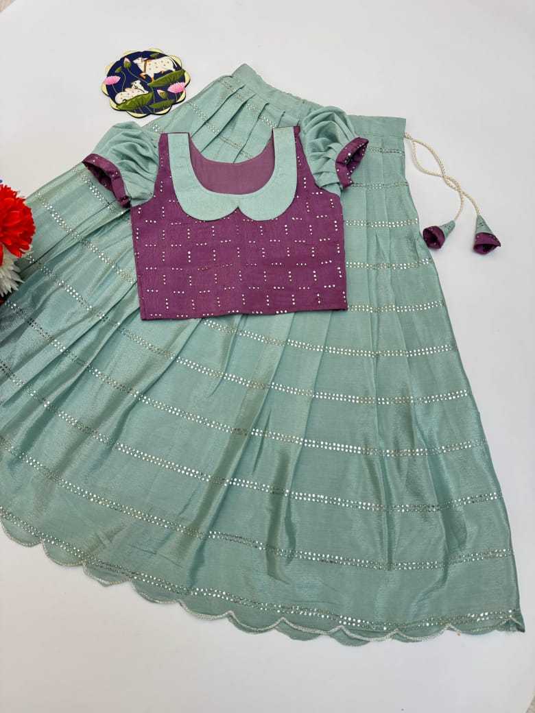 Ynf Chinon RIN235 Mukiesh Kids Wear Wholesale Kids Lehenga Girls Cotton Frocks Kids Designer Frock Manufacturer- Kids Exports