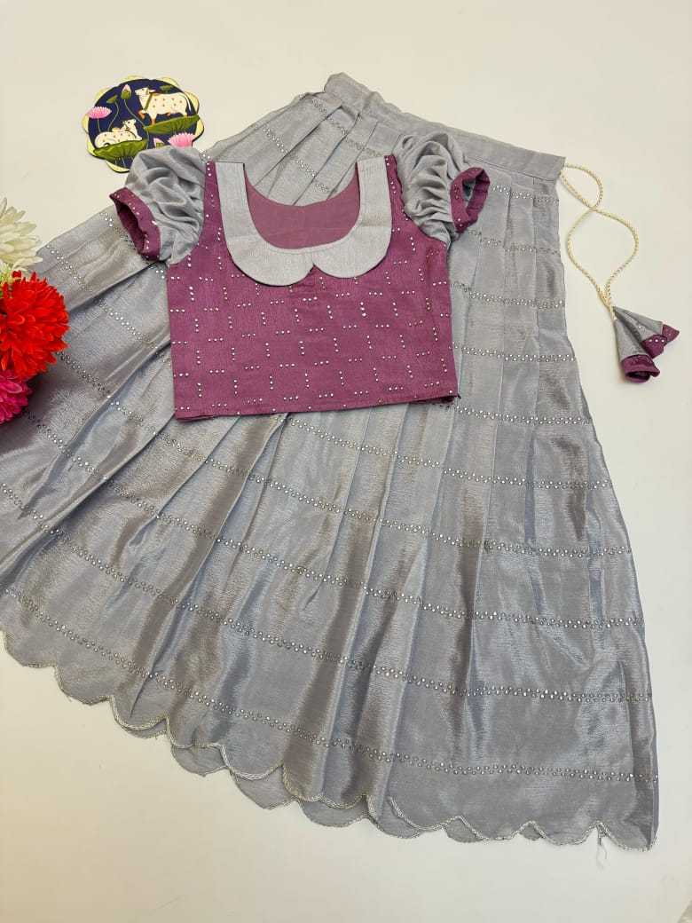 Ynf Chinon RIN235 Mukiesh Kids Wear Wholesale Kids Lehenga Girls Cotton Frocks Kids Designer Frock Manufacturer- Kids Exports