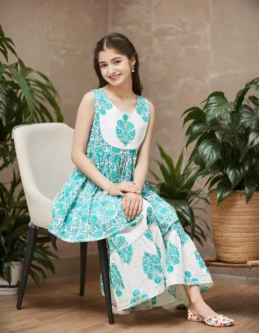 Ynf Cotton KESH642 011 Kids Wear Wholesale Kids Sharara Girls Kurti Kids Party Wear Ethnic Manufacturer- Kids Exports