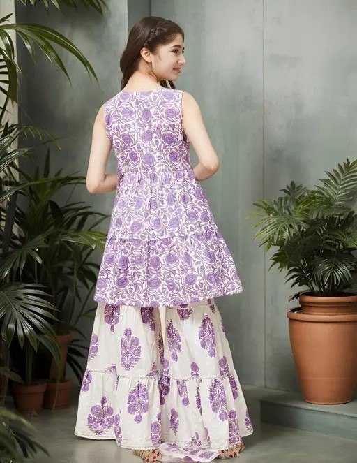 Ynf Cotton KESH642 011 Kids Wear Wholesale Kids Sharara Girls Kurti Kids Party Wear Ethnic Manufacturer- Kids Exports