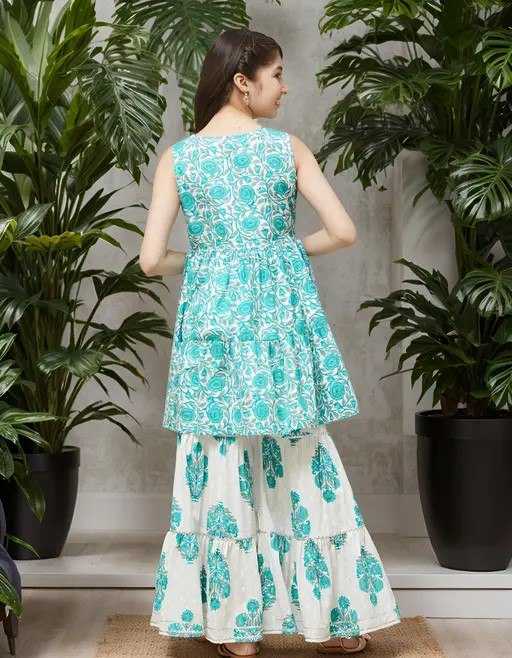 Ynf Cotton KESH642 011 Kids Wear Wholesale Kids Sharara Girls Kurti Kids Party Wear Ethnic Manufacturer- Kids Exports