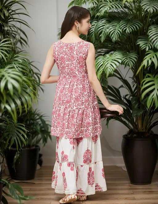 Ynf Cotton KESH642 011 Kids Wear Wholesale Kids Sharara Girls Kurti Kids Party Wear Ethnic Manufacturer- Kids Exports