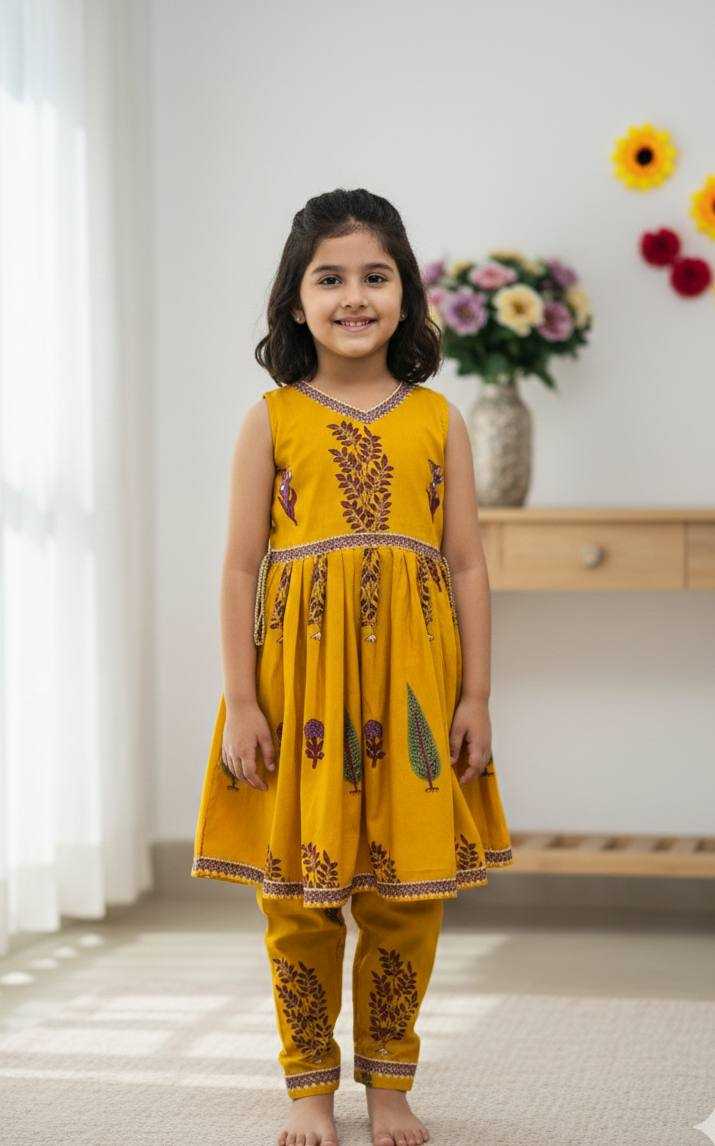 Ynf Cotton KESH642 017 Kids Wear Festive Collections Wholesale Girls Cotton Frocks Kids Festive Wear Kids Party Wear Ethnic Manufacturer- Kids Exports