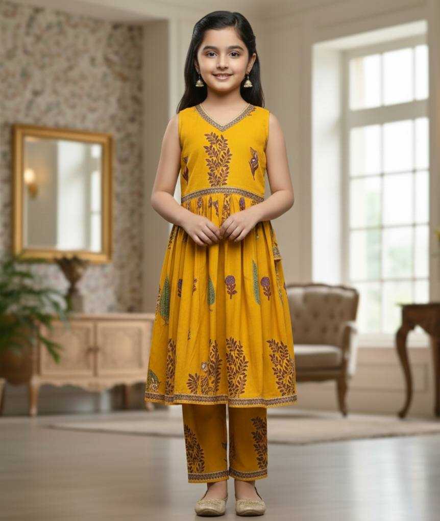 Ynf Cotton KESH642 017 Kids Wear Festive Collections Wholesale Girls Cotton Frocks Kids Festive Wear Kids Party Wear Ethnic Manufacturer- Kids Exports