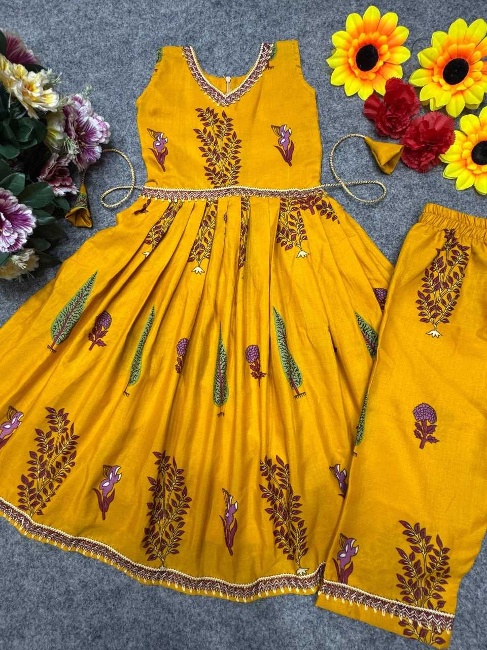 Ynf Cotton KESH642 017 Kids Wear Festive Collections Wholesale Girls Cotton Frocks Kids Festive Wear Kids Party Wear Ethnic Manufacturer- Kids Exports