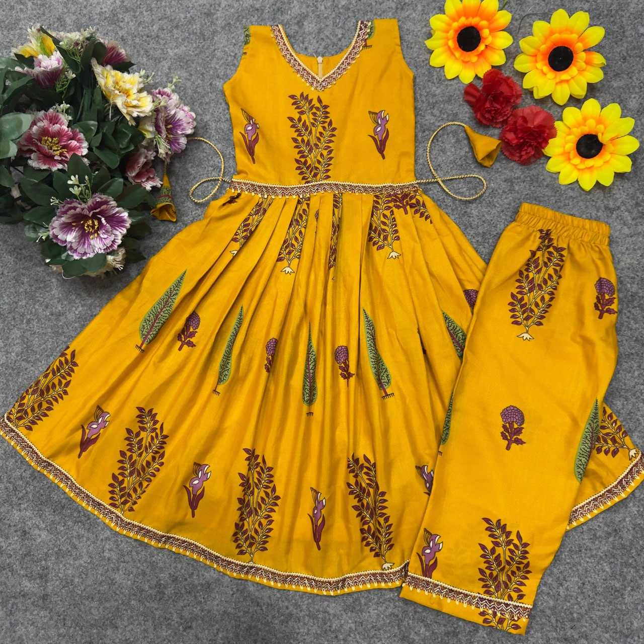 Ynf Cotton KESH642 017 Kids Wear Festive Collections Wholesale Girls Cotton Frocks Kids Festive Wear Kids Party Wear Ethnic Manufacturer- Kids Exports