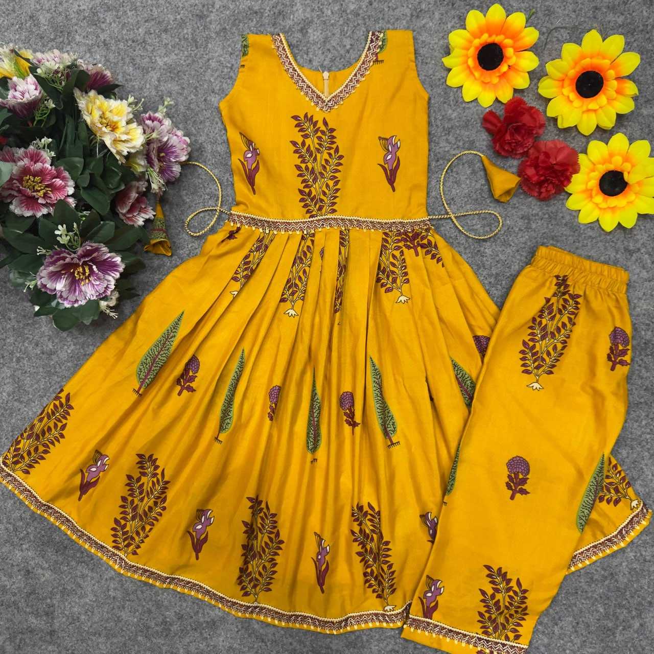 Ynf Cotton KESH642 017 Kids Wear Festive Collections Wholesale Girls Cotton Frocks Kids Festive Wear Kids Party Wear Ethnic Manufacturer- Kids Exports