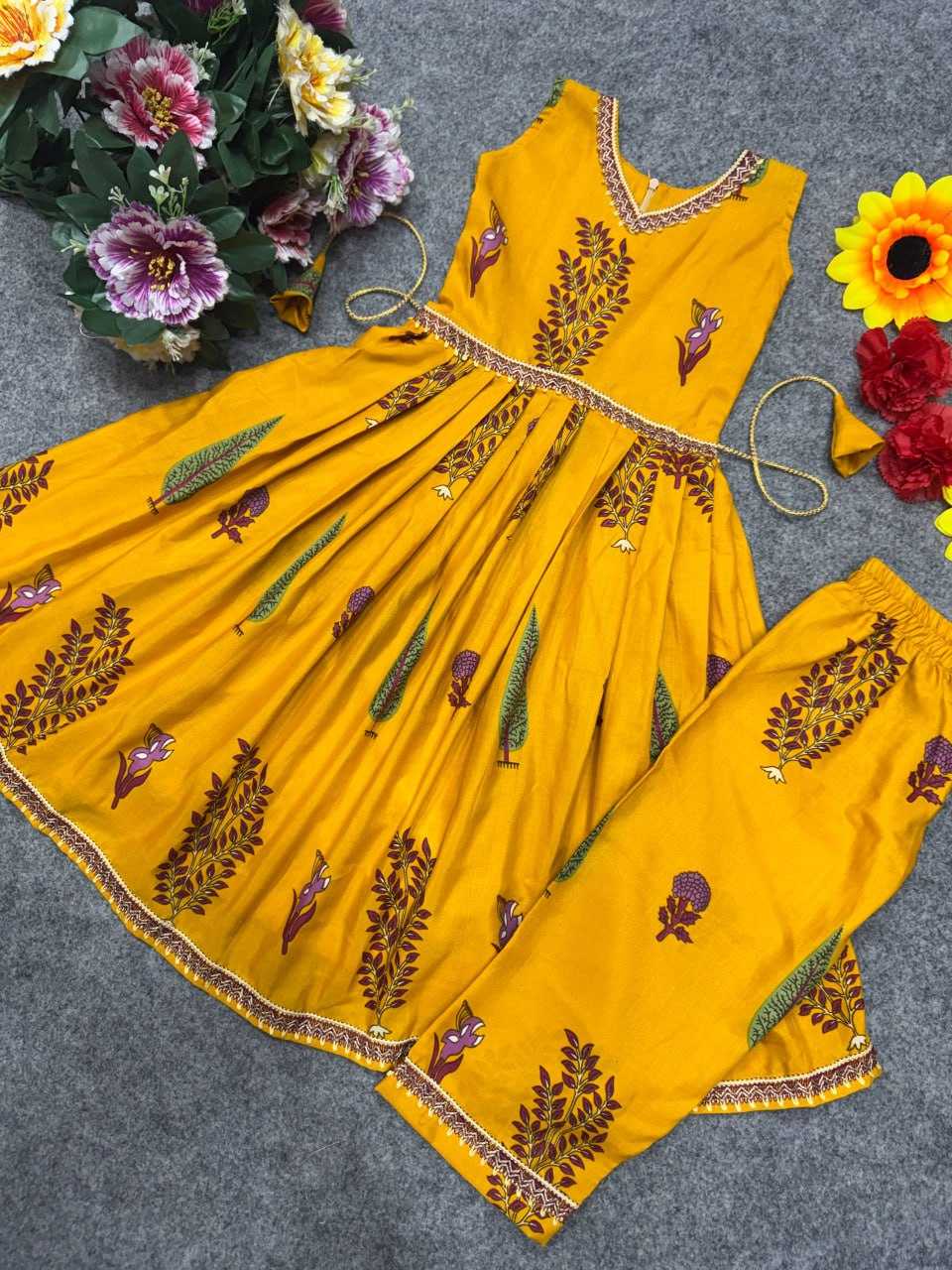 Ynf Cotton KESH642 017 Kids Wear Festive Collections Wholesale Girls Cotton Frocks Kids Festive Wear Kids Party Wear Ethnic Manufacturer- Kids Exports