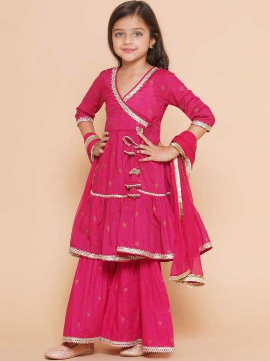Ynf Cotton KESH642 NAVKAR Kids Wear Festive Collections Wholesale Kids Sharara Kids Festive Wear Kids Wedding Outfits Manufacturer- Kids Exports