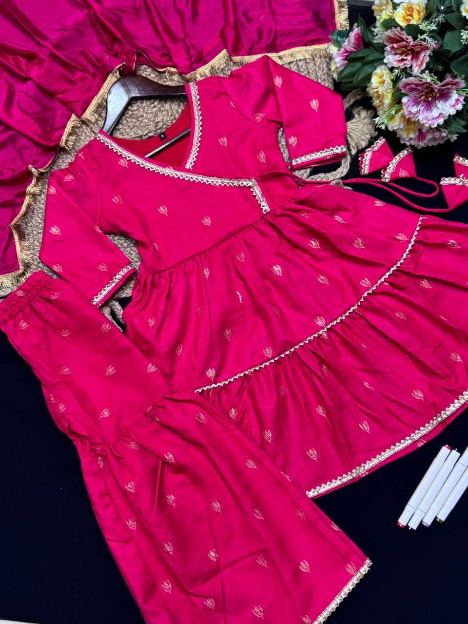 Ynf Cotton KESH642 NAVKAR Kids Wear Festive Collections Wholesale Kids Sharara Kids Festive Wear Kids Wedding Outfits Manufacturer- Kids Exports