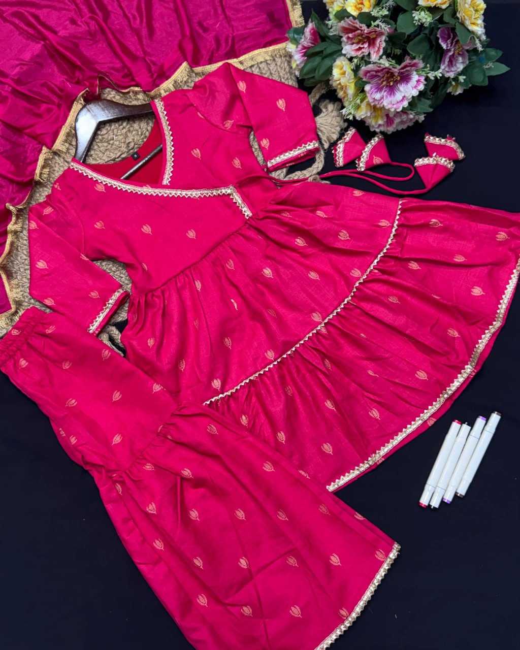 Ynf Cotton KESH642 NAVKAR Kids Wear Festive Collections Wholesale Kids Sharara Kids Festive Wear Kids Wedding Outfits Manufacturer- Kids Exports